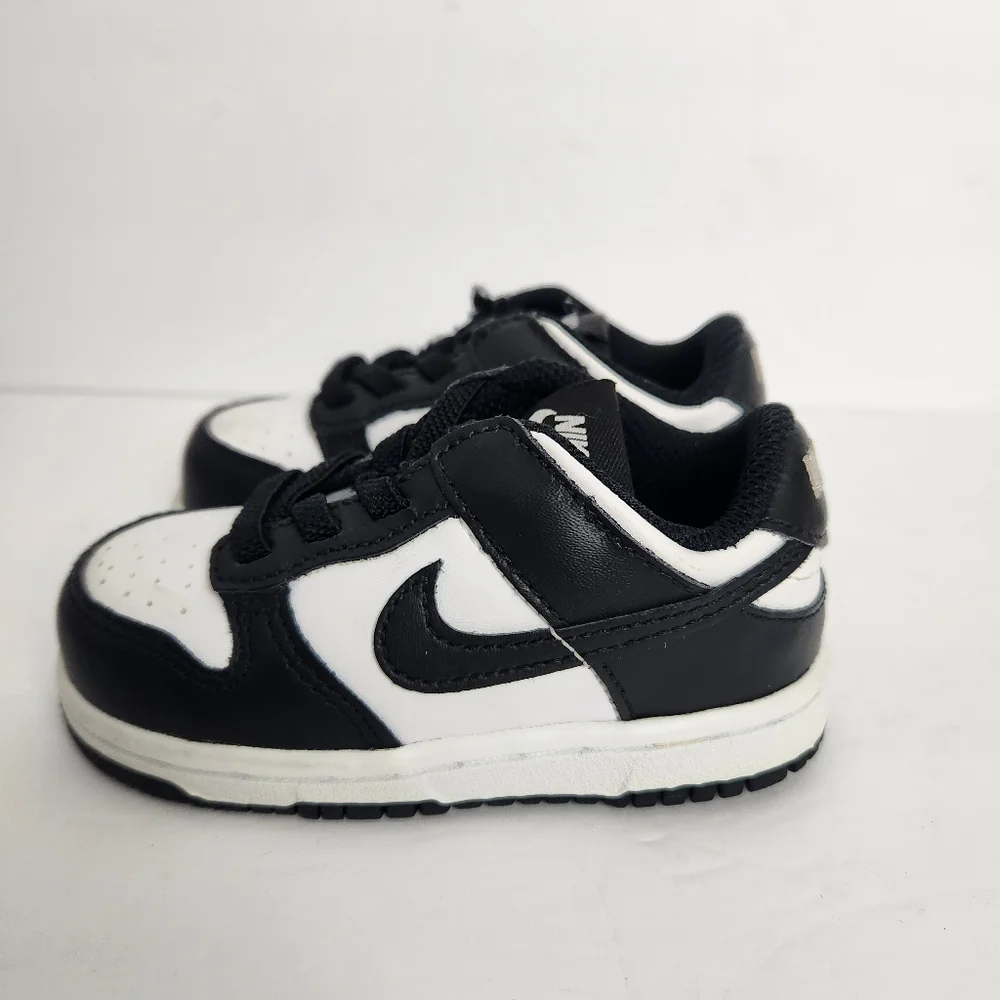 Nike Dunk Low Shoes Toddler Size 6C Black White Panda Kids Sneakers CW1589-100 - Picture 5 of 12